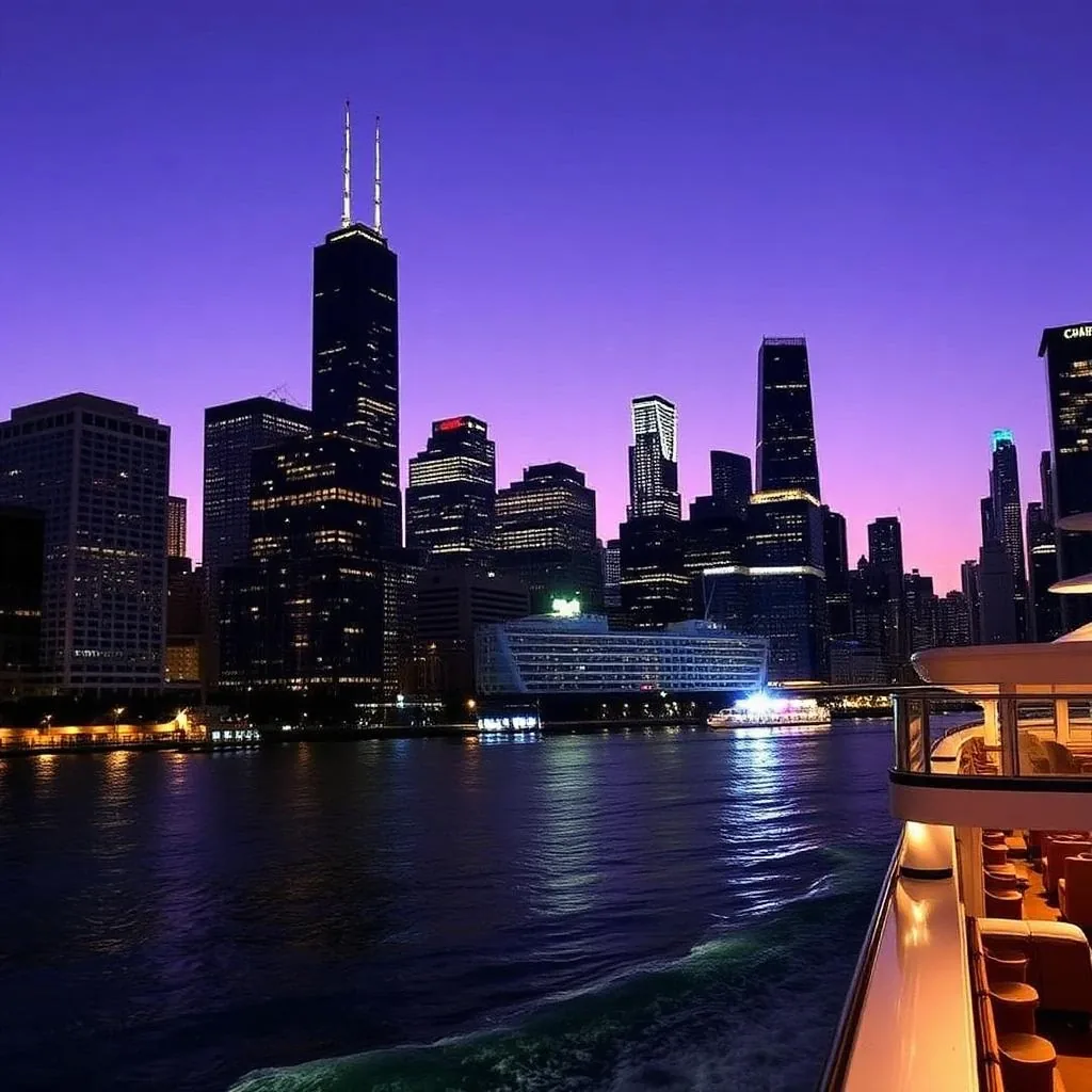 Chicago By Night River and Lake Cruise